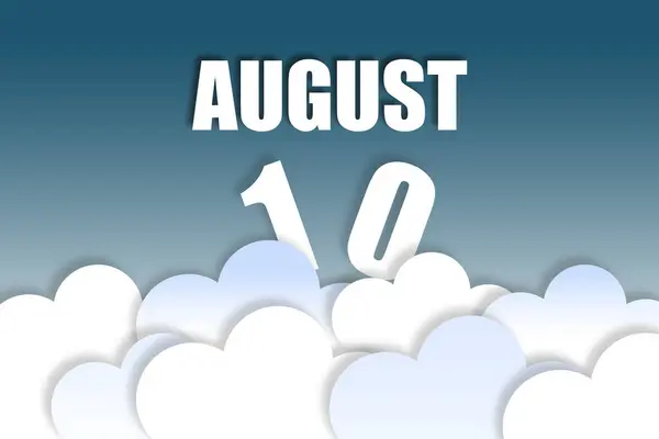Dziesiąty Sierpnia Dzień Miesiąca Miesięczna Nazwa Data Unoszące Się Powietrzu — Zdjęcie stockowe