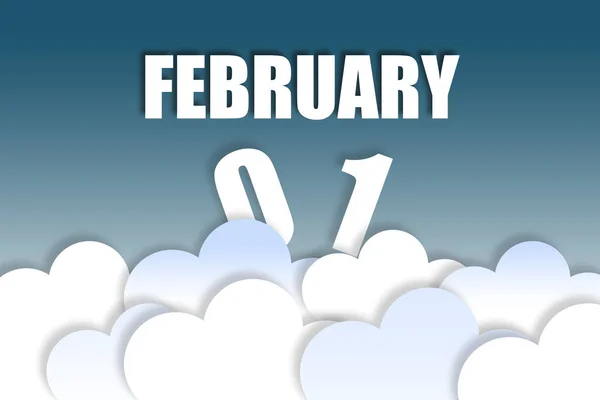 February 1St Day Month Month Name Date Floating Air Beautiful — Stock Photo, Image