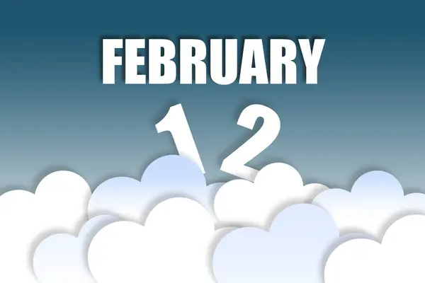 Den Februari Dag Månaden Månadens Namn Och Datum Flyter Luften — Stockfoto