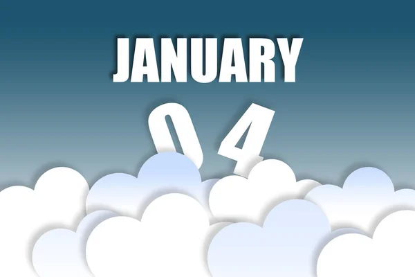 개월째 이름과 날짜는 구름이 아름다운 떠다니고 있습니다 겨울의 — 스톡 사진