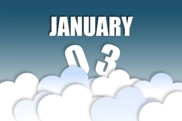 Января День Месяца Имя Месяца Дата Плавающие Воздухе Красивом Голубом — стоковое фото