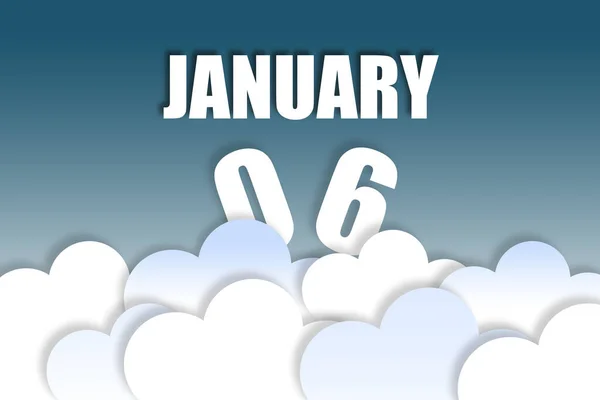 개월째 이름과 날짜는 구름이 아름다운 떠다니고 있습니다 겨울의 — 스톡 사진