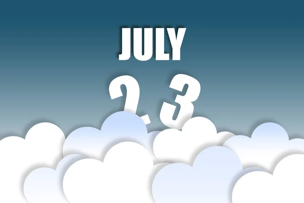 Julho Dia Mês Nome Mês Data Flutuando Fundo Céu Azul — Fotografia de Stock