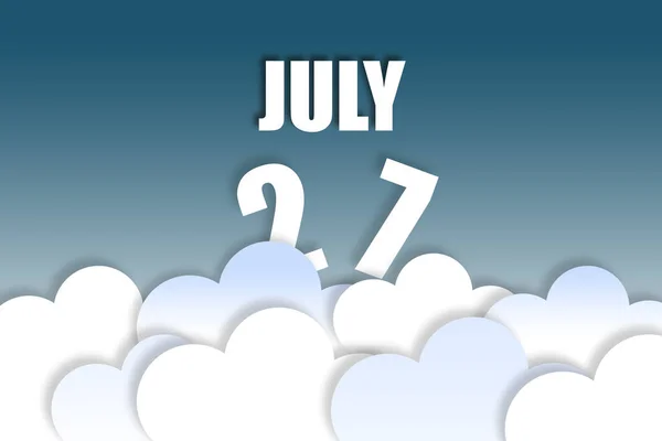 Července Den Měsíci Měsíc Jméno Datum Vznášející Vzduchu Krásné Modré — Stock fotografie