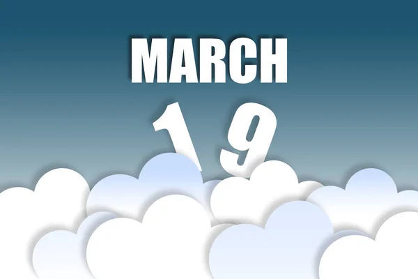 Março Dia Mês Nome Mês Data Flutuando Fundo Céu Azul — Fotografia de Stock