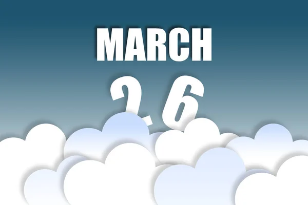 Março Dia Mês Nome Mês Data Flutuando Fundo Céu Azul — Fotografia de Stock