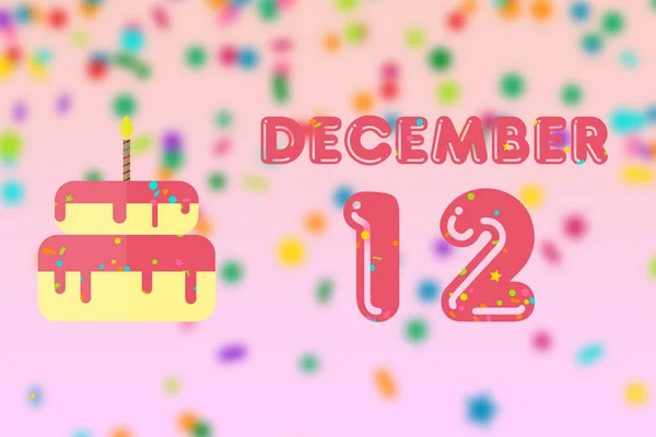 Diciembre Día Del Mes Tarjeta Felicitación Cumpleaños Con Fecha Nacimiento —  Fotos de Stock