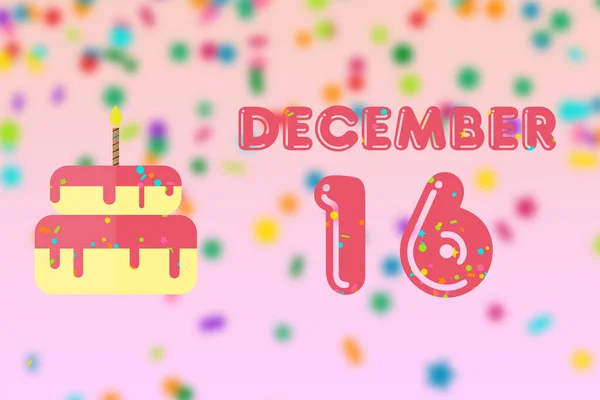 Diciembre Día Del Mes Tarjeta Felicitación Cumpleaños Con Fecha Nacimiento —  Fotos de Stock