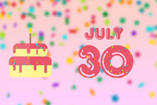 July 30Th Day Month Birthday Greeting Card Date Birth Birthday — Stock Photo, Image