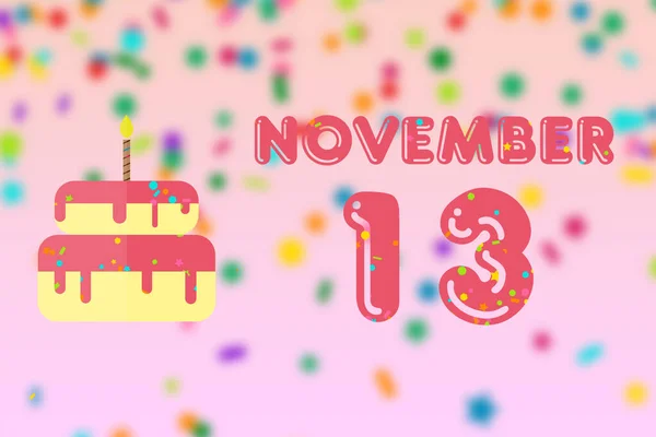 Noviembre Día Del Mes Tarjeta Felicitación Cumpleaños Con Fecha Nacimiento —  Fotos de Stock