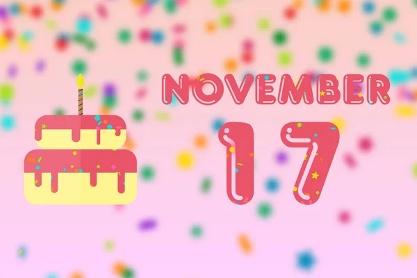 Noviembre Día Del Mes Tarjeta Felicitación Cumpleaños Con Fecha Nacimiento —  Fotos de Stock