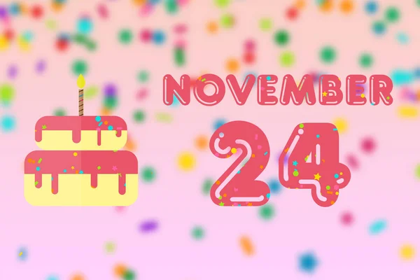 Noviembre Día Del Mes Tarjeta Felicitación Cumpleaños Con Fecha Nacimiento —  Fotos de Stock