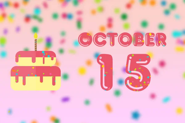 Tego Października Dzień Miesiąca Kartka Urodzinowa Datą Urodzenia Tort Urodzinowy — Zdjęcie stockowe