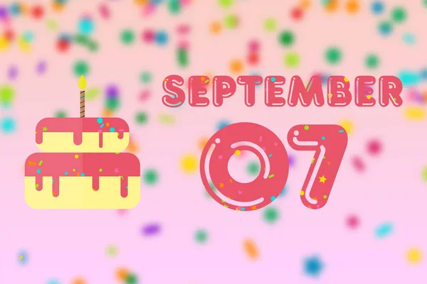 Septiembre Día Del Mes Tarjeta Felicitación Cumpleaños Con Fecha Nacimiento —  Fotos de Stock