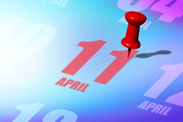 April Hari Bulan Tanggal Merah Ditulis Dan Disematkan Pada Kalender — Stok Foto