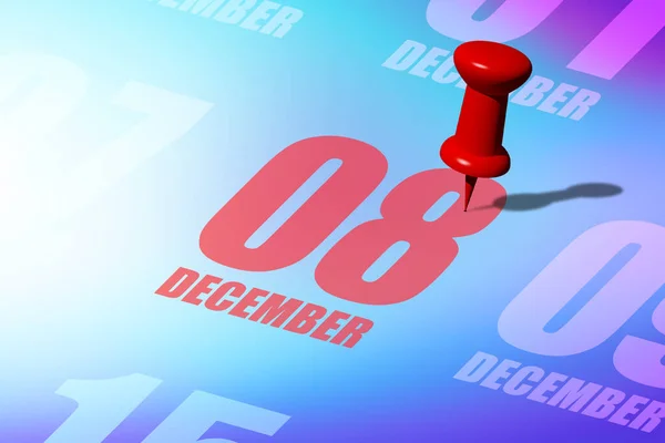 December Dag Van Maand Rode Datum Geschreven Vastgepind Een Kalender — Stockfoto