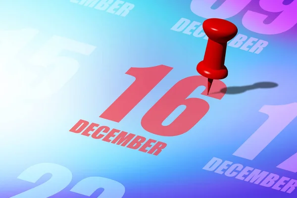 December Dag Van Maand Rode Datum Geschreven Vastgepind Een Kalender — Stockfoto