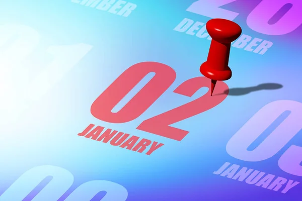 Januari Dag Van Maand Rode Datum Geschreven Vastgepind Een Kalender — Stockfoto
