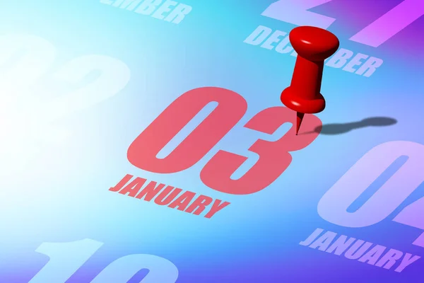 Januari Dag Van Maand Rode Datum Geschreven Vastgepind Een Kalender — Stockfoto