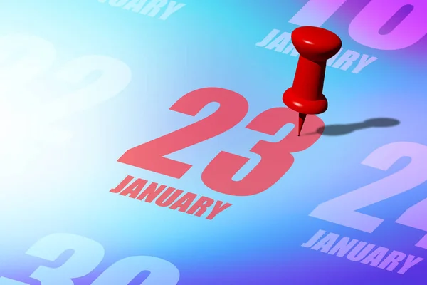 Enero Día Del Mes Fecha Roja Escrita Fijada Calendario Para —  Fotos de Stock