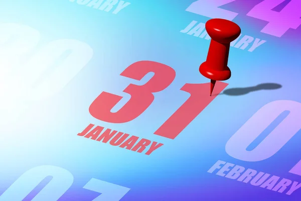 Januari Dag Van Maand Rode Datum Geschreven Vastgepind Een Kalender — Stockfoto