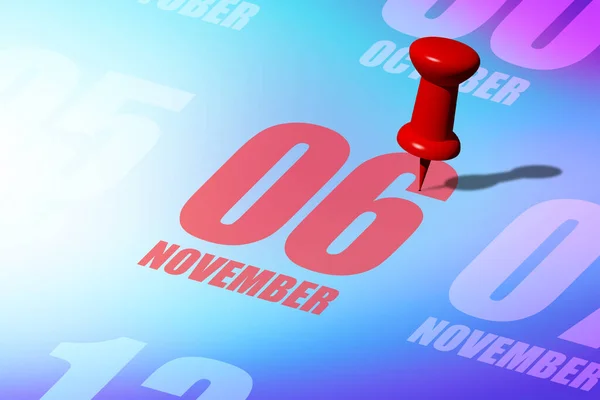 November Tag Des Monats Rotes Datum Geschrieben Und Einen Kalender — Stockfoto