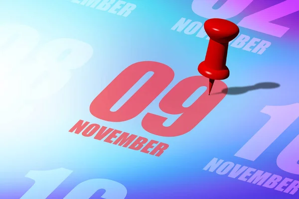 Listopadu Den Měsíci Červené Datum Napsáno Připíchnuto Kalendář Aby Vám — Stock fotografie