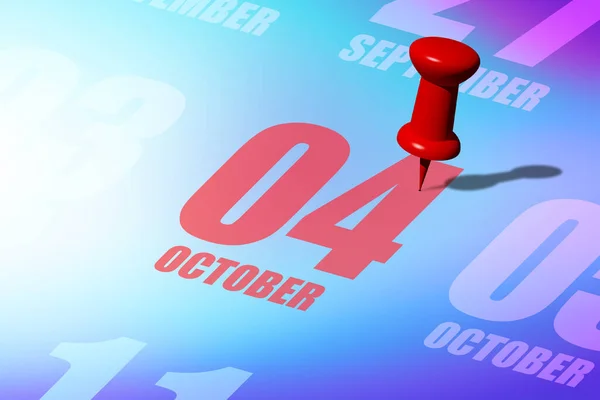 Oktober Tag Des Monats Rotes Datum Geschrieben Und Einen Kalender — Stockfoto