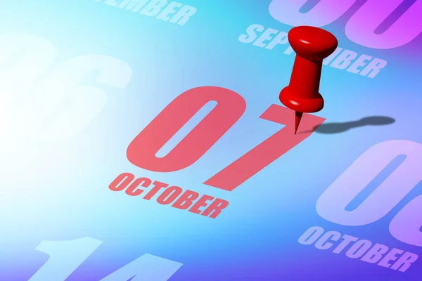 Oktober Tag Des Monats Rotes Datum Geschrieben Und Einen Kalender — Stockfoto