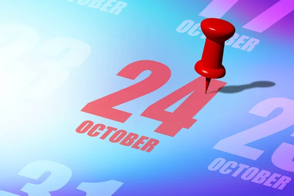 Oktober Tag Des Monats Rotes Datum Geschrieben Und Einen Kalender — Stockfoto