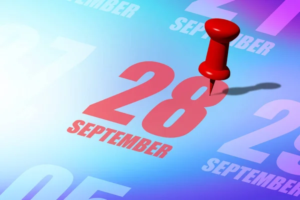 September Tag Des Monats Rotes Datum Geschrieben Und Einen Kalender — Stockfoto