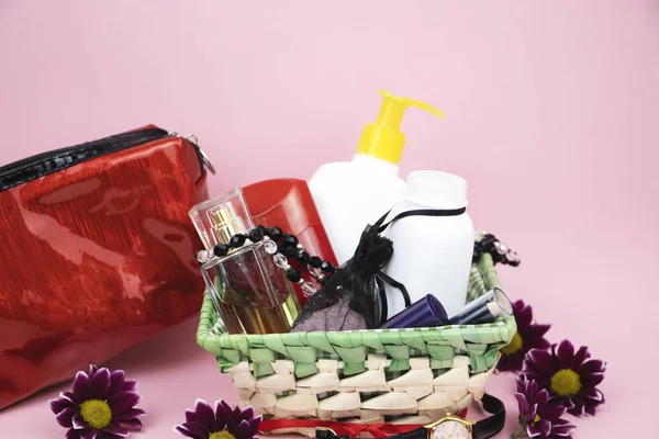 A set of cosmetics as a gift to the woman. A gift for March 8, the day of lovers or birthday