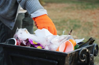  Arka plan - çöp ve çöp BIN. Ekoloji ve gezegeni korumak enkazı kavramı