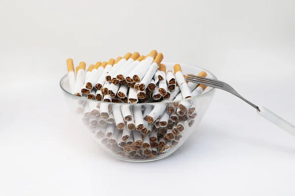 Dużo Papierosów Płytkę Koncepcję Uzależnienia Uzależnienia Dla Niepalących — Zdjęcie stockowe