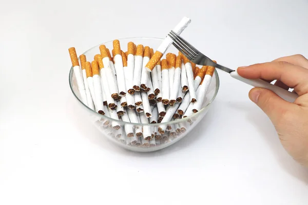 Spoustu Cigaret Desce Pojem Závislost Závislost Kouření — Stock fotografie