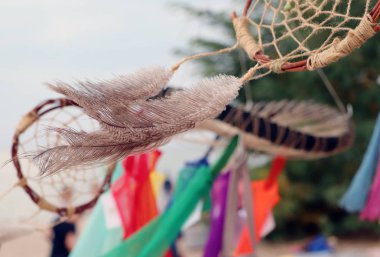 Rüya yakalayıcılar sahilin arka planında rüzgarda gelişirler. Çerçevede yer bir sürü sakin lik ve huzur hissi yaratır ve gelişen rüya yakalayıcılar güvenlik duygusu yaratır.