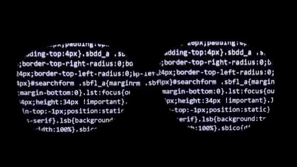 Les Lunettes Programmeur Reflètent Des Lignes Code Mobiles Programmation Développement — Video