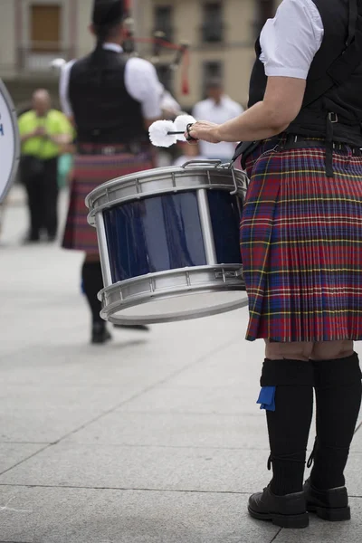 Banda Tubería Tradicional Escocesa — Foto de Stock