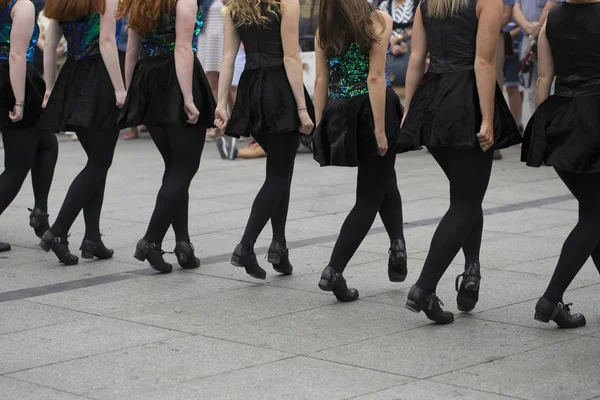 Dançarinos Irlandeses Estão Dançando — Fotografia de Stock
