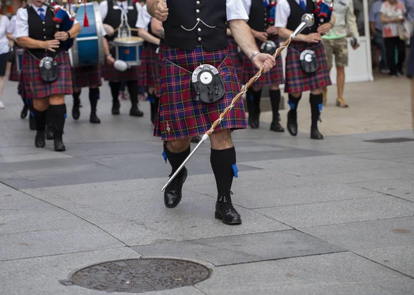 Bande Pipe Traditionnelle Écossaise — Photo