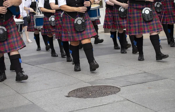 Banda Tubería Tradicional Escocesa — Foto de Stock
