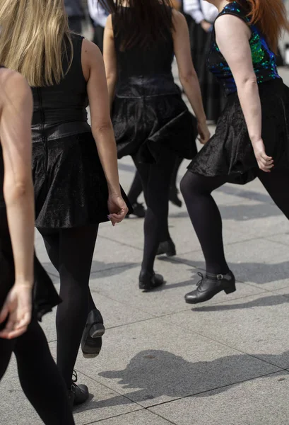 Bailarines Irlandeses Bailan — Foto de Stock
