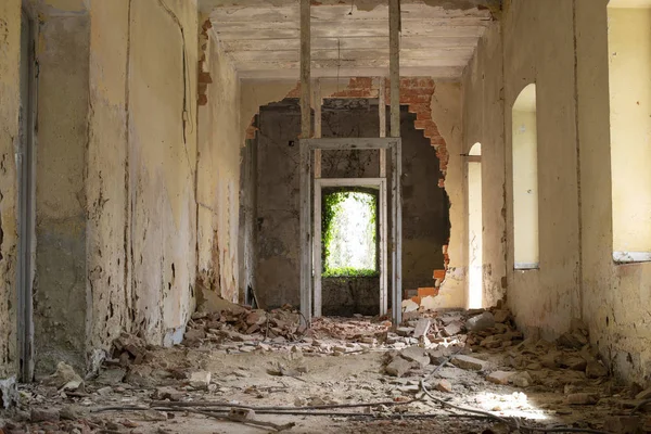 Dentro Uma Velha Casa Abandonada Fundo — Fotografia de Stock