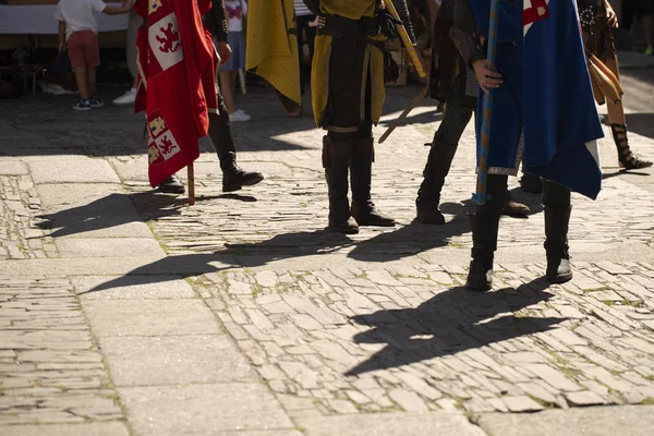 Люди Замаскированные Средневековых Солдат — стоковое фото
