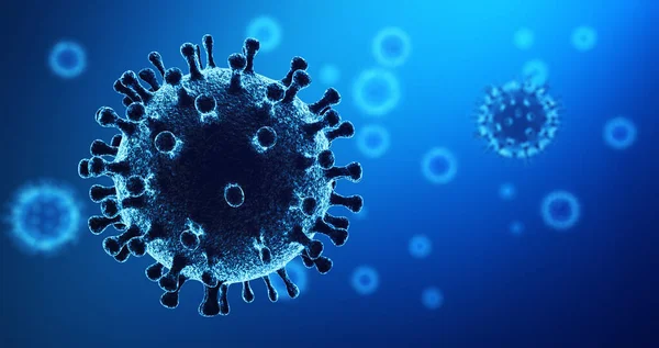 Wirus Koronawirusowy Grypy Nowatorski Koronawirus Covid Komórki Bakterii Abstrakcyjny Mikroskop — Zdjęcie stockowe
