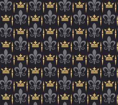 Kusursuz desen. Koyu arka plan deseni. Retro tarzı arka plan görüntüsü. Vektör grafikleri