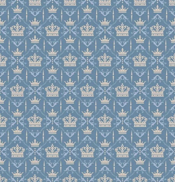 Motif Sans Couture Damassé Modèle Fond Royal — Image vectorielle