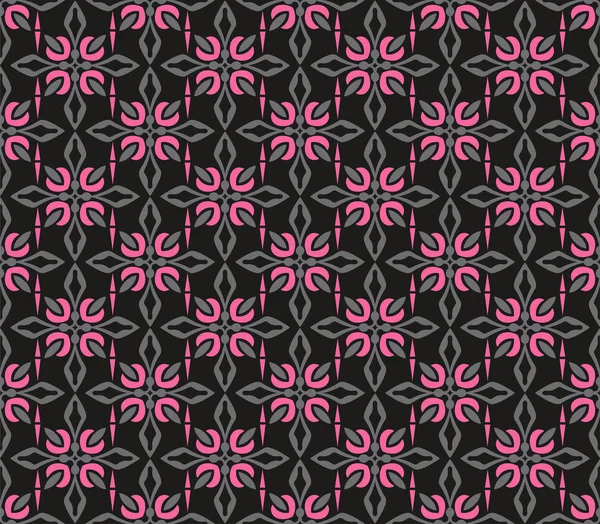 Patrón Retro Sin Costuras Con Patrones Florales Gráficos Vectoriales — Vector de stock