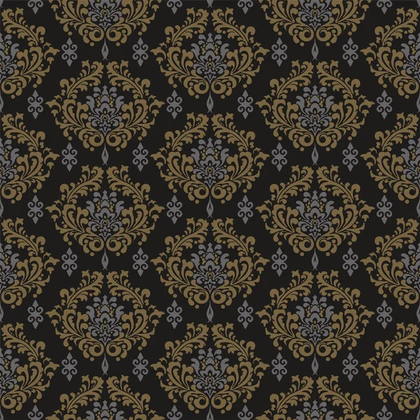 Fond Sans Couture Motif Floral Foncé Modèle Fond Style Rétro — Image vectorielle