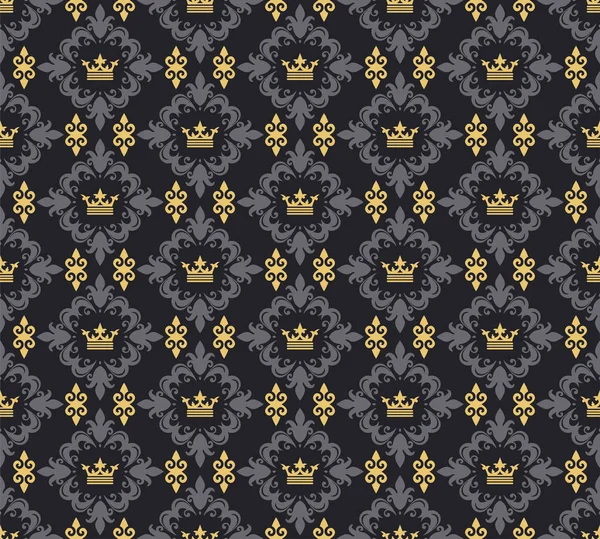 Seamless Pattern Dark Background Pattern Retro Style Background Image Vector — Stock Vector